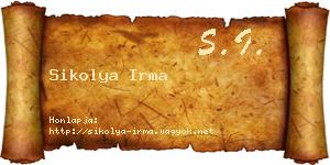 Sikolya Irma névjegykártya