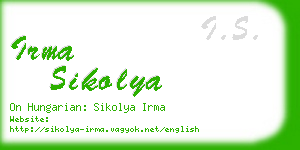 irma sikolya business card